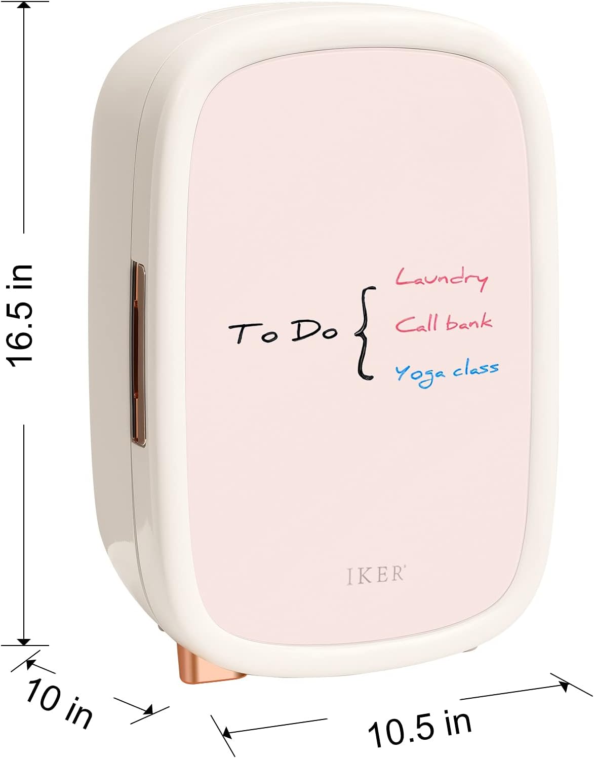 IKER Beauty Mini Fridge, 12 Liter Compact Refrigerator for Skin Care, Makeup and Cosmetic Products, Skincare Fridge for Women & Teen Girls, Portable Makeup Fridge for Bedroom, Office (White)