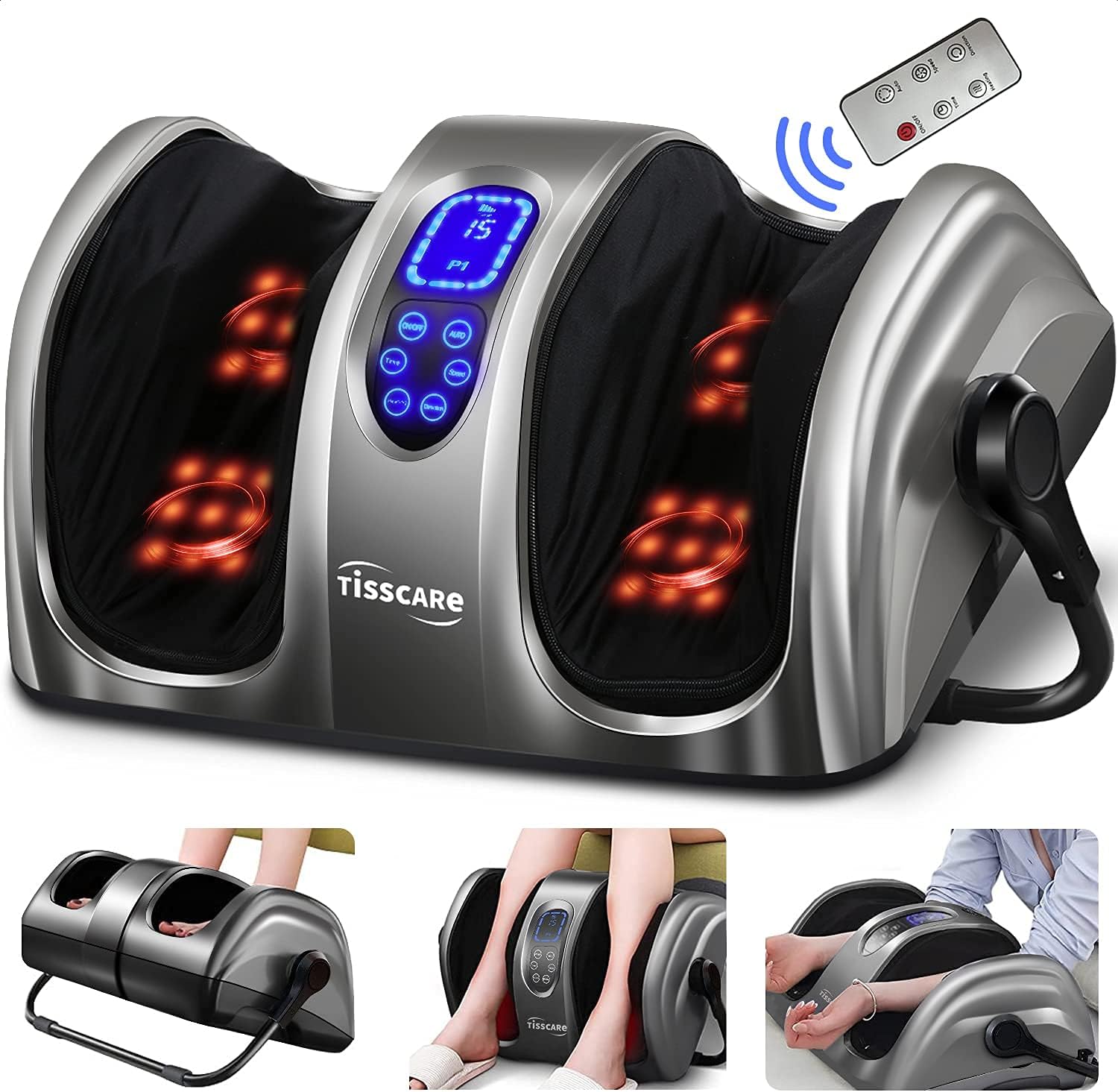 TISSCARE Shiatsu Foot Massager with Heat: FSA HSA Eligible Foot Massager for Neuropathy, Plantar Fasciitis and Pain Relief-Massage Feet/Leg/Calf/Ankle at Home/Office, Christmas Gifts for Women and Men