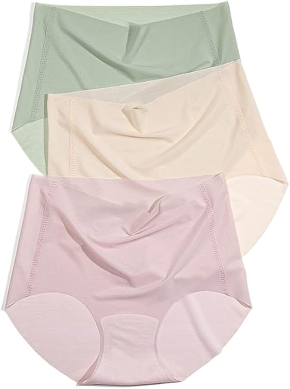 Underwear Women's Ice Silk Seamless High Waisted Thin Sexy Ribbed Triangle Pants