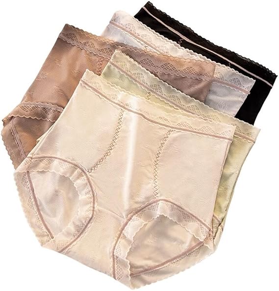 5-pack Thin Ice Silk Cool High Waist Modal Women's Underwear Belly Lace Sexy